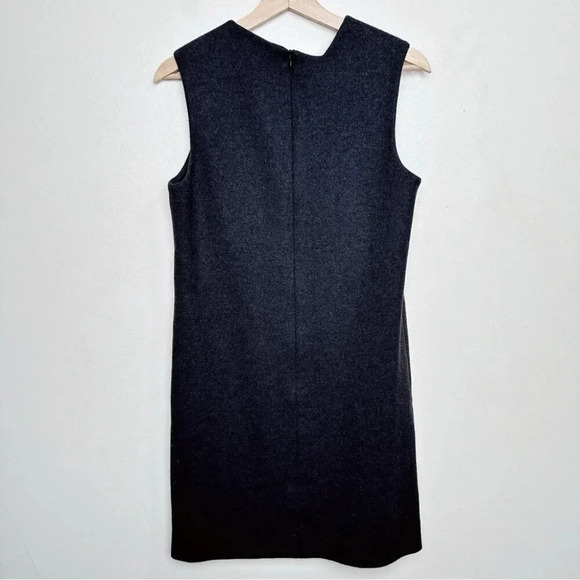 Lanvin Paris Wool Womens 40 Sleeveless Grey Sheath Dress - Picture 12 of 12